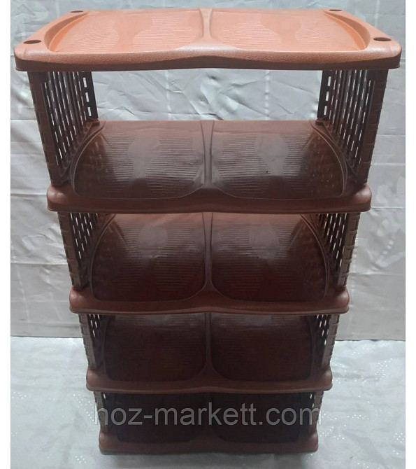 Полиця етажерка для взуття ротанг на 5 ярусів коричнева Туреччина Харків - фото 2