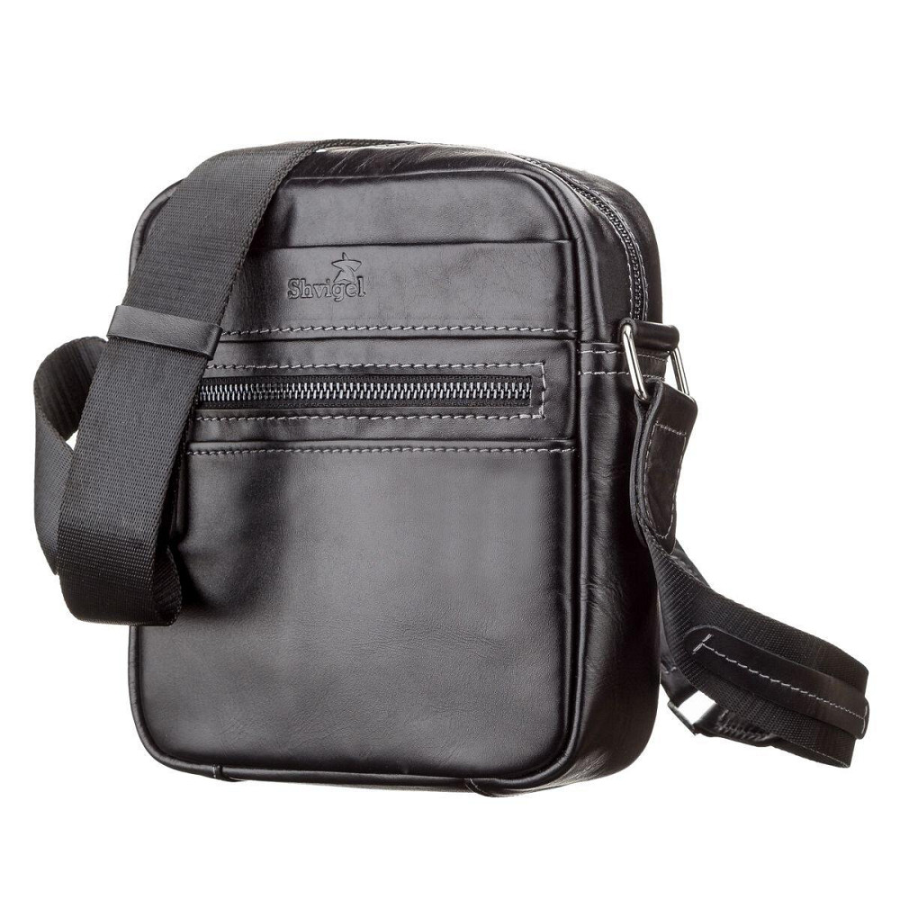 Сумка мужская SHVIGEL 11088 кожаная Черная Киев - изображение 1