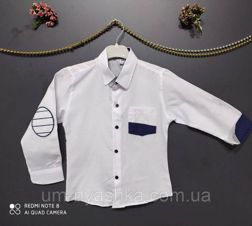 Детская школьная белая рубашка для мальчика на 4-12 лет Кривой Рог - изображение 1