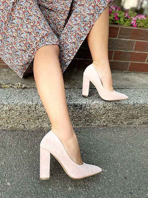 Seastar Туфлі жіночі SEASTAR пудра еко-замша каблук 10см 36р. 40р. (2756) Коломия - фото 6