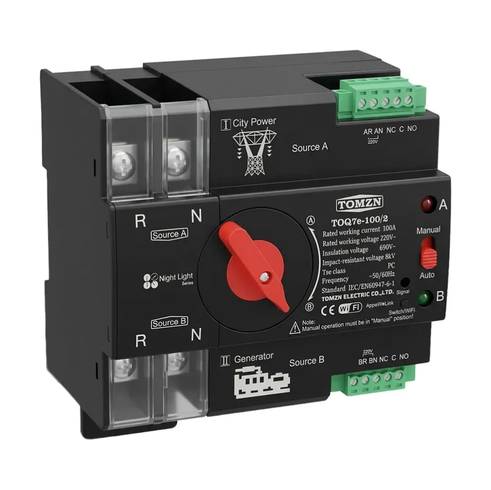 Автоматичний перемикач (АВР) під DIN-рейку з Wi-Fi TOMZN TOQ7e-100/2P 100A 2 полюси (51-00119) Київ - фото 9