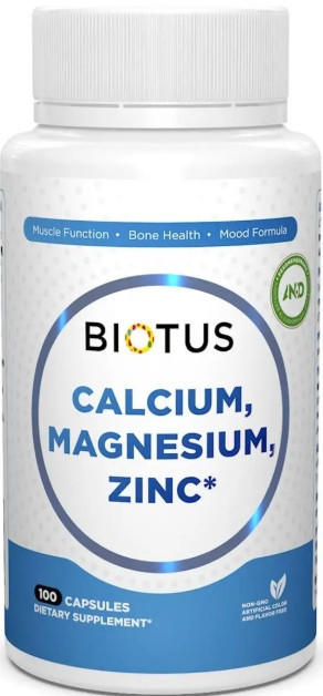 Кальцій магній цинк Д3 Biotus D3 Calcium Magnesium Zinc 100 капс Київ - фото 1