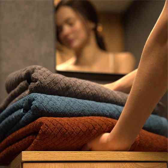 Рушник банний Lovely Svi  бавовна жаккардове для ванної, готелів, СПА - 70 х 140 см Diamond Grid Сірий (541124) Київ