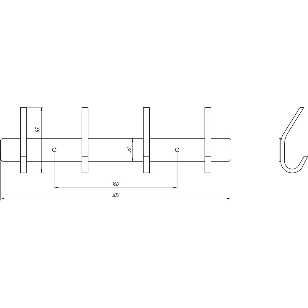 Планка з  гачками Globus Lux BQ9435-4 чорна матова SUS304 Луцк - изображение 5