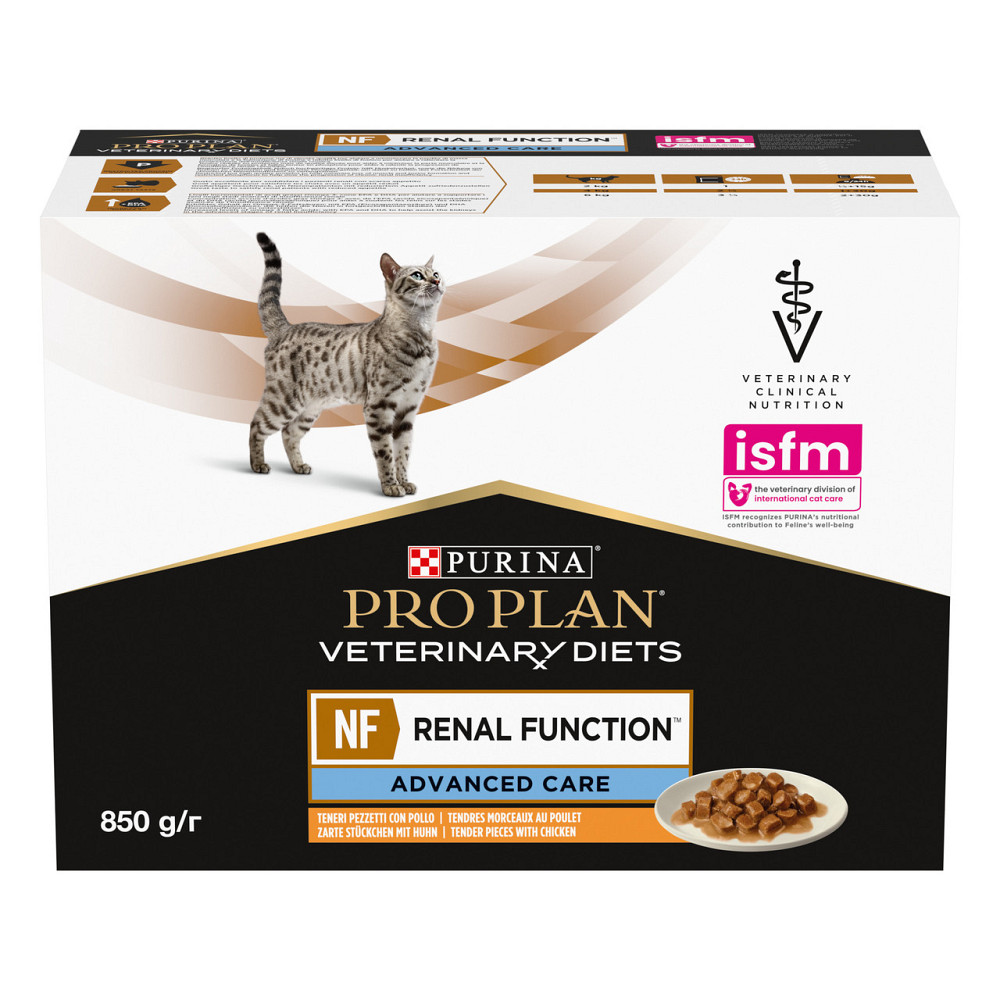 Вологий дієтичний корм PRO PLAN VETERINARY DIETS NF Renal Function Advanced Care для дорослих котів при патології нирок, з куркою, 10х85 г Київ - фото 2