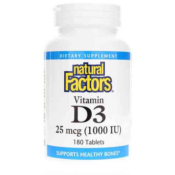 Вітамин D3 Natural Factors Vitamin D3 25mcg 1,000 IU 180 Tablets Луцьк