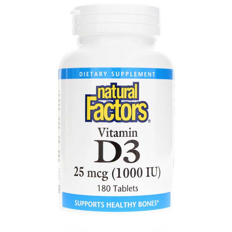 Вітамин D3 Natural Factors Vitamin D3 25mcg 1,000 IU 180 Tablets Луцьк - фото 1