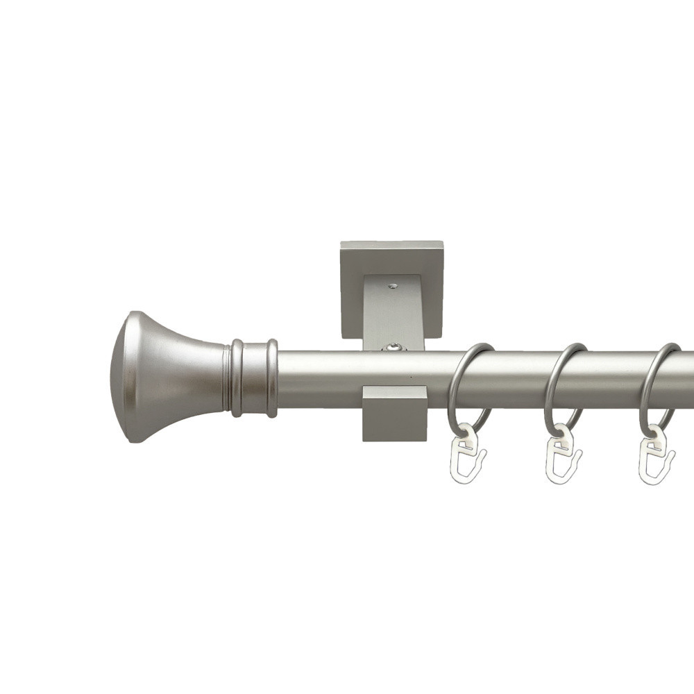 Карниз Orvit Люксор металевий однорядний техно гладка труба кільце металеве Сатин 25 мм 160 см (00-00026269) Львов - изображение 1