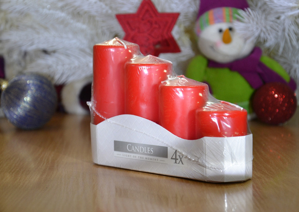 Набір свічок 4 шт. циліндр Bispol AURA Candles Червоні (sw50/4-030) Луцьк - фото 4