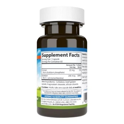 Мінерали Carlson Селен, 200 мкг, Selenium, 60 капсул (CL05280) Вінниця - фото 2