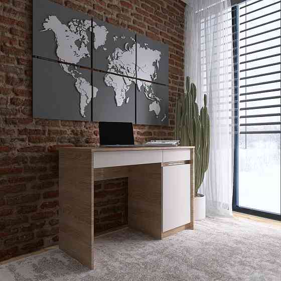 Письмовий стіл із 2 шухлядами та закритою секцією Еверест Сіті-1100 110,1х50,1х76,6 см Дуб сонома/Білий (DTM-071104) Львів