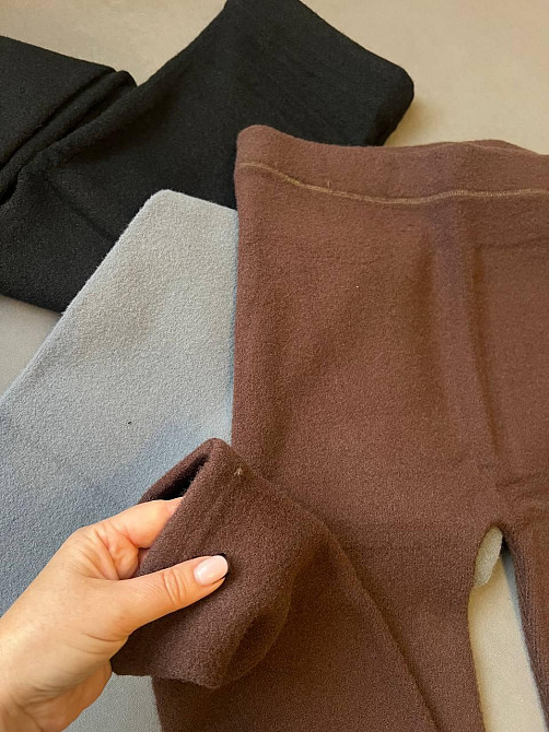 Жіночі базові теплі лосини альпака на хутрі Шоколад Одеса - фото 1