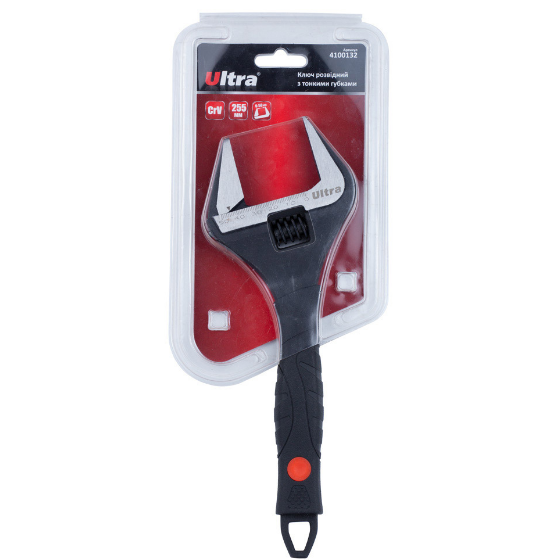 Ключ розвідний з тонкими губками 255мм/0-50мм CrV Ultra Житомир