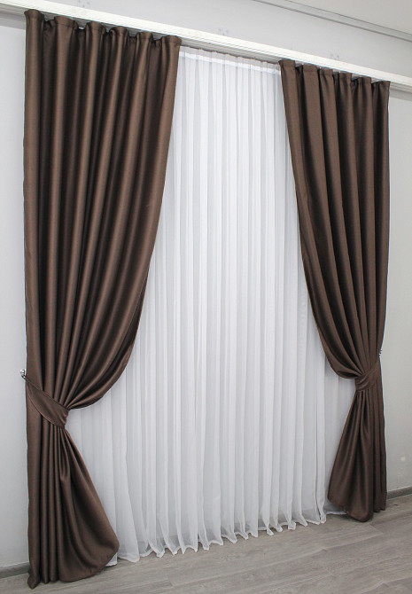 Комплект готових штор VR-Textil Bruno XO № 1115ш Венге 100х270 см 2 шт (31-411) Київ - фото 3