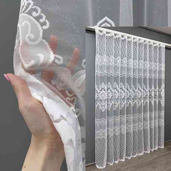 Тюль з тканини жакард колір білий 1263т Київ