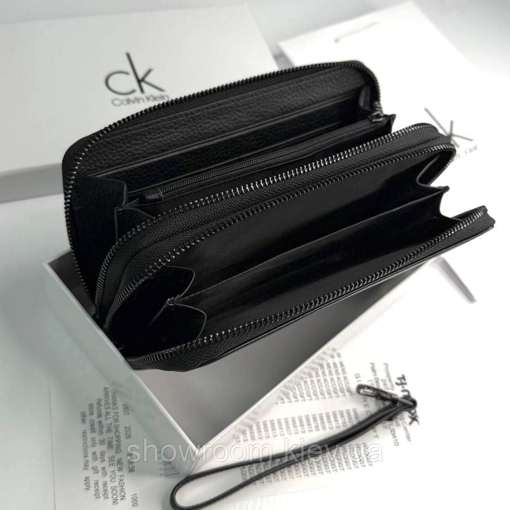Кожаный брендовый кошелек клатч на два отделения Ck (6614) Киев - изображение 6