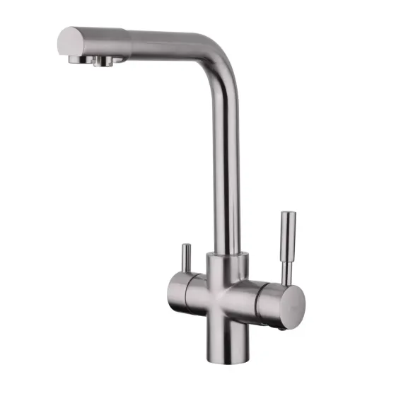 Смеситель для кухни на две воды Frap F4352-5 с подключением к фильтру, сатин Киев