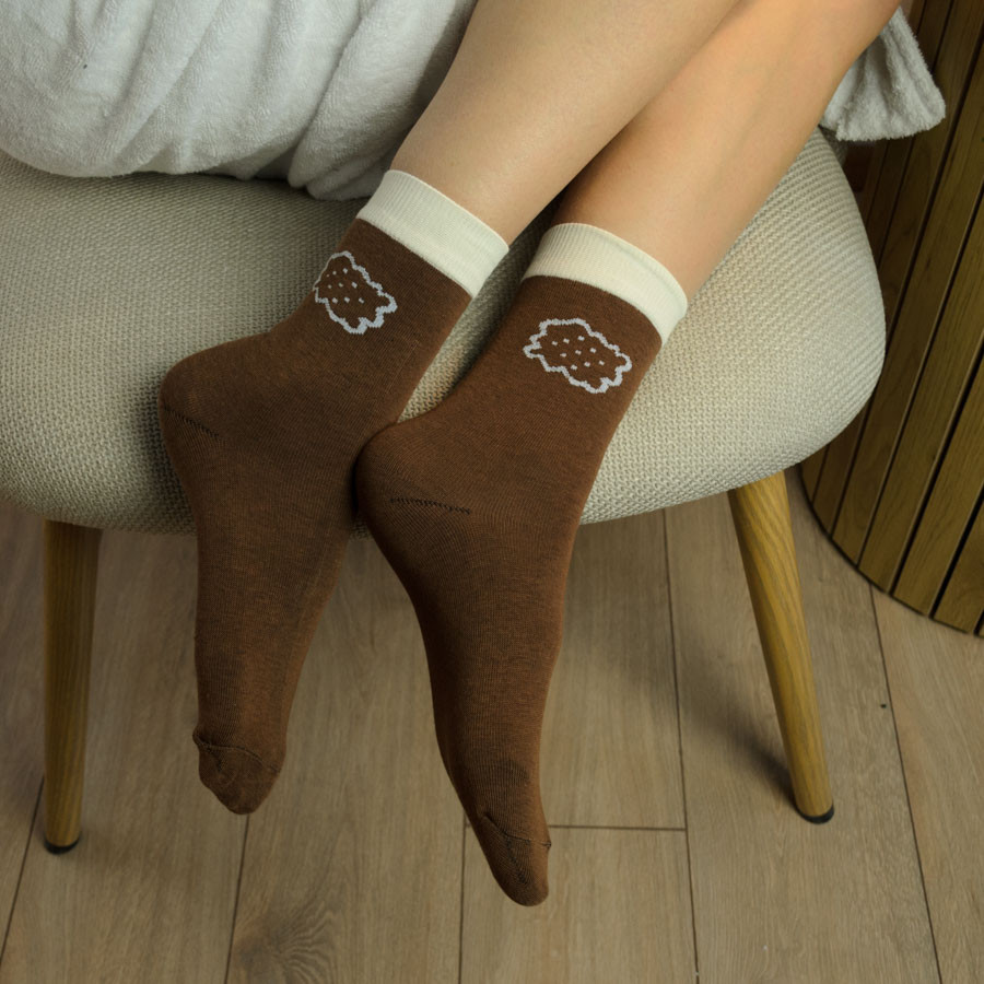 Демісезонні шкарпетки жіночі класичні з малюнком GM Textile Високі 36-41 Коричневий Суми - фото 1