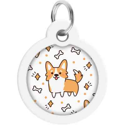 Адресник для тварин WAUDOG Smart ID з QR паспортом "Корги", круг 30 мм (230-0212) Вінниця