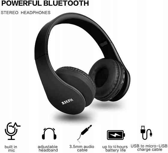 Беспроводные / Проводные Наушники bluetooth fm mp3 до 12 часов работы Jiuhufh (LH-811) Black Нововолынск