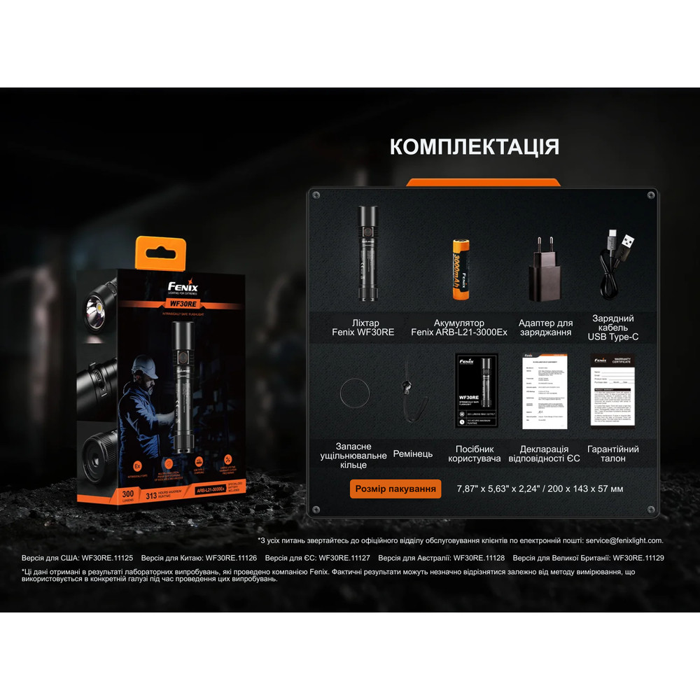 Ліхтар ручний вибухобезпечний Fenix WF30RE Spark Київ - фото 19