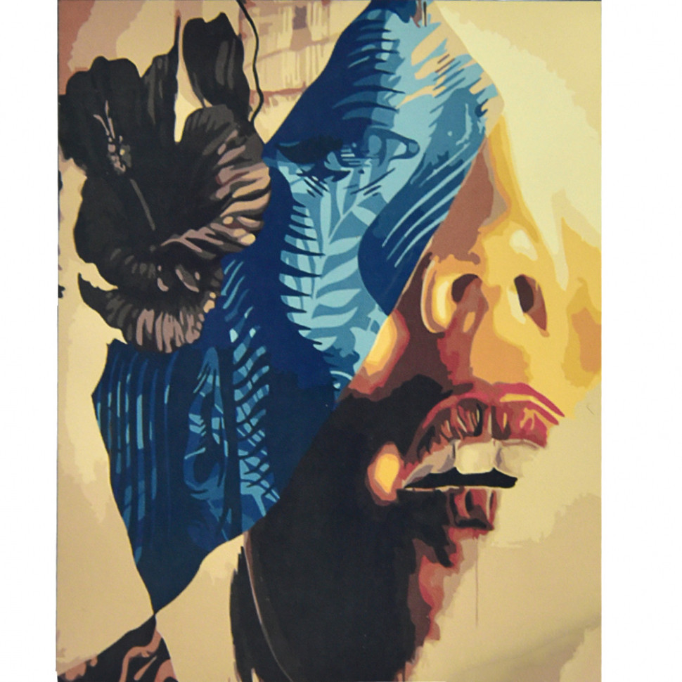 Набір для розпису по номерах Дівчина з квіткою Strateg розміром 50х50 см (АА002), шт Київ - фото 1