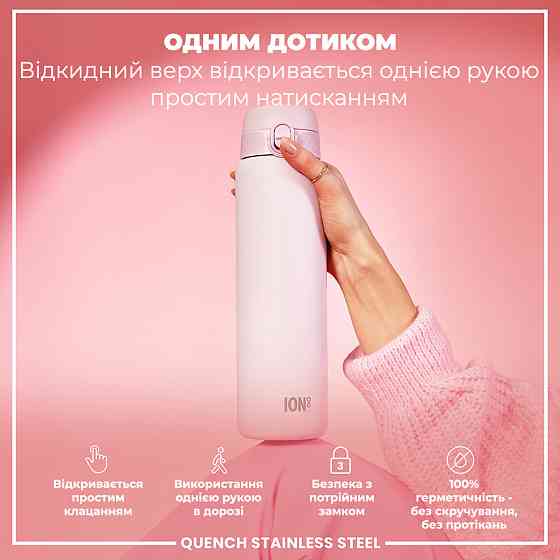 Спортивна пляшка для води Спорт пляшка Пляшка Пляшка для тренувань Фітнес пляшка для води Фіолетова ION8 1200мл Київ