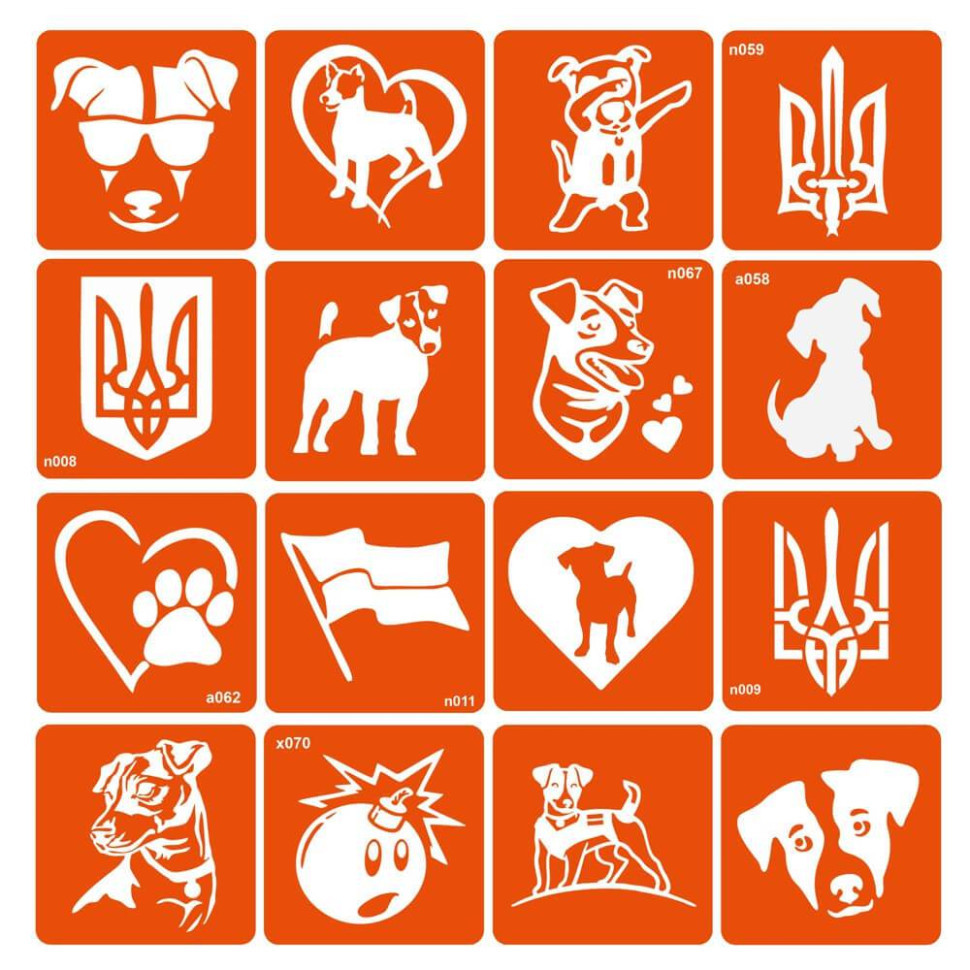 Набор трафаретов для био-тату 