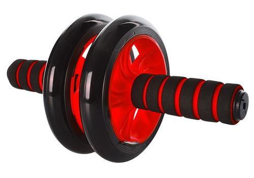 Ролик для пресу подвійний EasyFit з килимком Червоний Коломия - фото 1