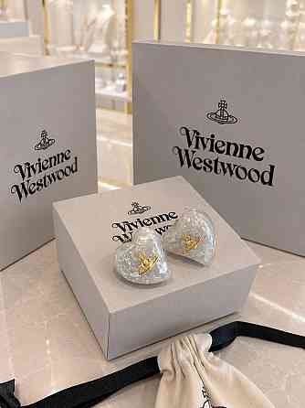 Брендовые серьги сердце  Vivienne Westwood в позолоте Одесса