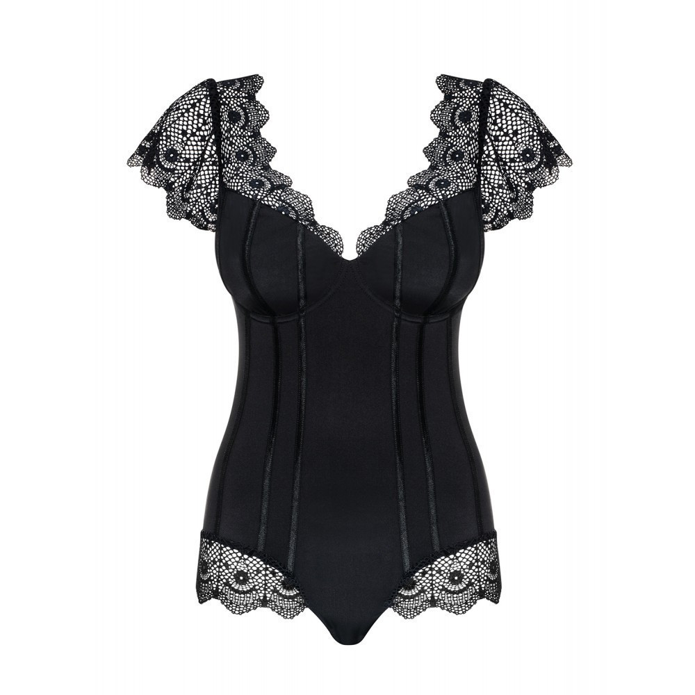 Боді Obsessive Moketta teddy S/M чорний Sex Aura Київ - фото 4