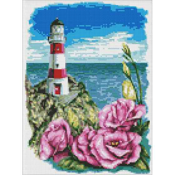 УЦІНКА! Алмазна мозаїка "Маяк з еустомами" ©Анна Кулик AMO7611-UC 30х40 см Вінниця