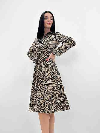 Повседневное платье миди Kate 46-48, Трехнитка начес, Капучино Киев