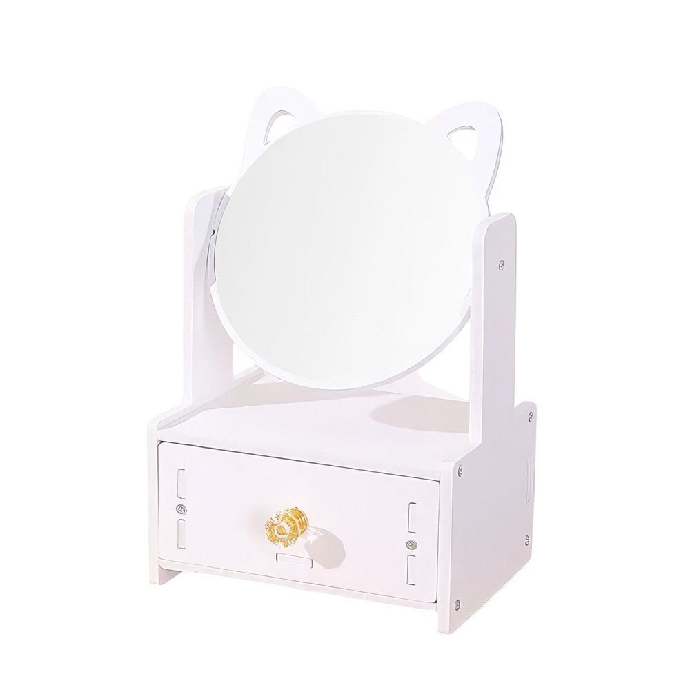 Мини-шкафчик с зеркалом, настольный органайзер для косметики с одним ящиком, органайзер для украшений Каменец-Подольский - изображение 5