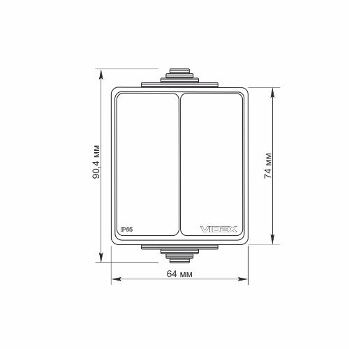 BINERA сірий Вимикач зовнішній 2кл IP65 Videx Житомир - изображение 6