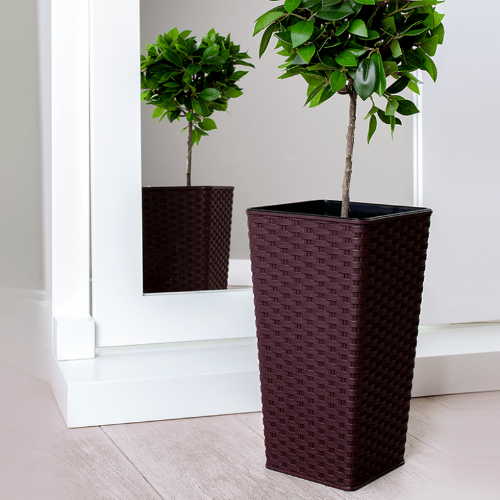 Вазон Ротанг 22*22*41,5см квадратний темно-коричневий Алеана Житомир - фото 7