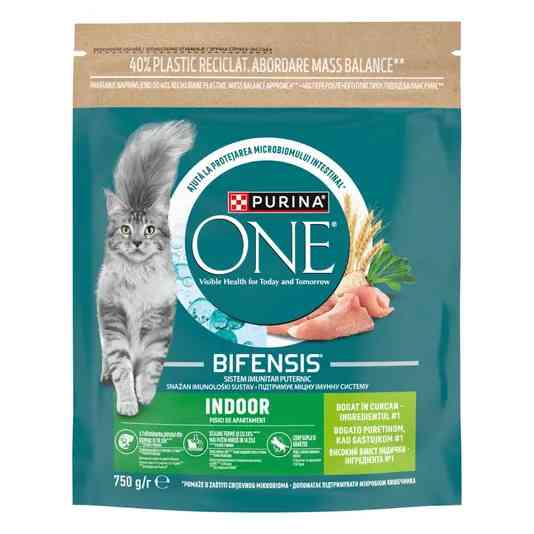 Сухой корм PURINA ONE Indoor для взрослых кошек, постоянно находящихся в помещении, комплекс Bifensis, с индейкой, 750г Киев