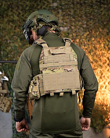 Плитоноска 4 быстрых сброса с напашником Cordura мультикам ПП7890 Киев - изображение 3