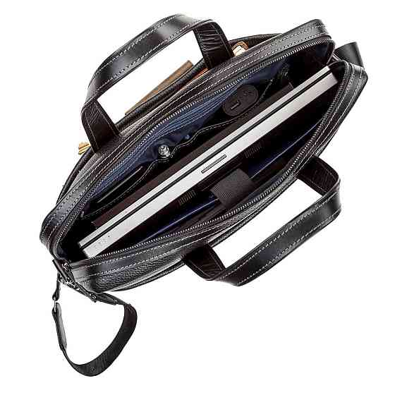 Сумка для ноутбука кожаная Черная (SHVIGEL) Киев