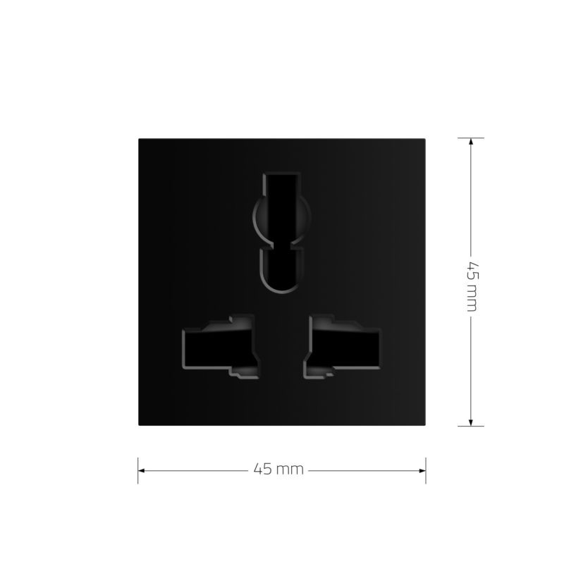 LIVOLO Універсальна розетка LIVOLO 12-в-1, з заземленням і шторками, чорна, 16А 250В, модуль (V Коломия - фото 2