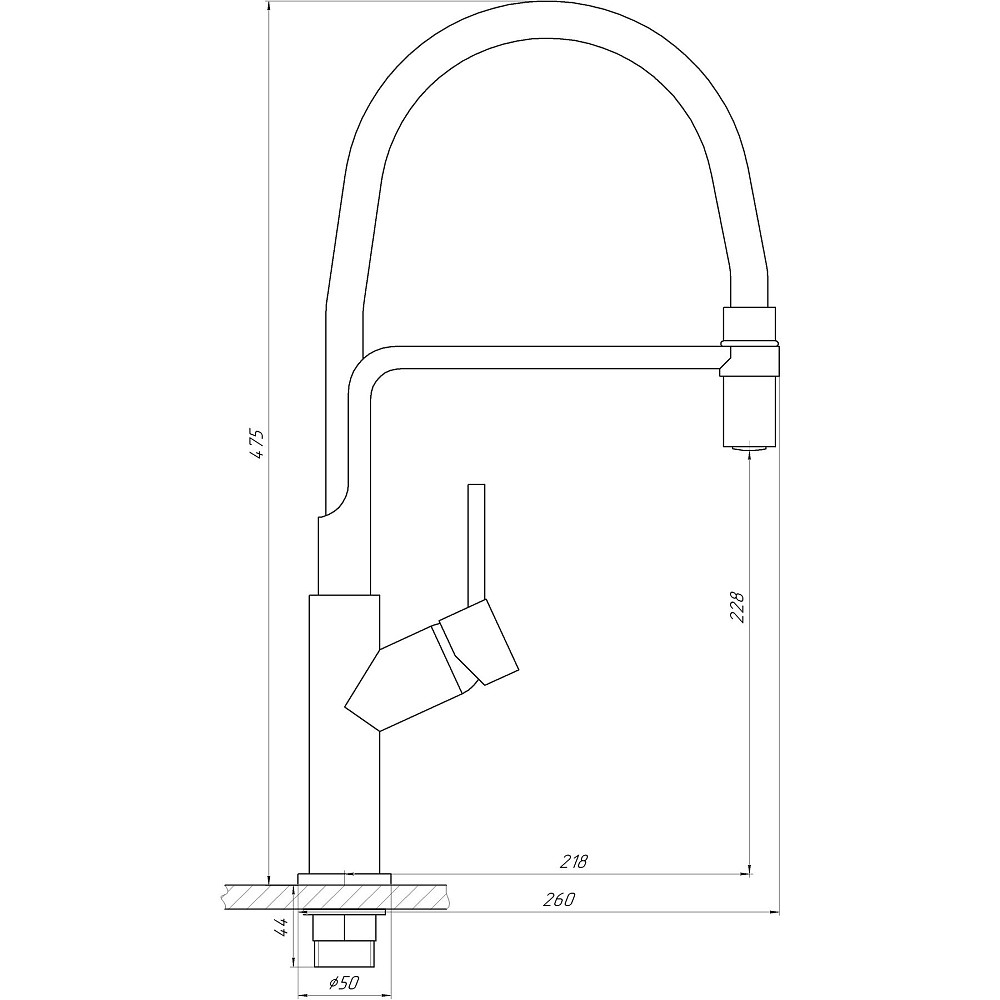 Змішувач для кухні Globus Lux DENVER Flex GDF-32-00-06 Луцк - изображение 8