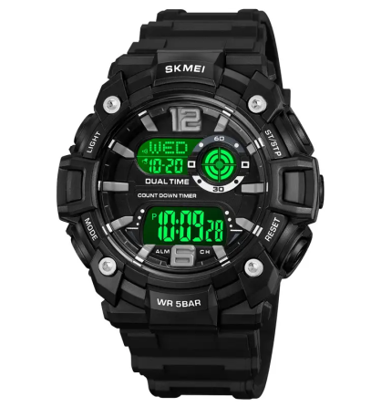 Часы мужские спортивные наручные Skmei 2018 (Черный с черным циферблатом) Киев
