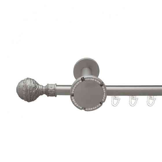 Карниз Orvit Арабеска металевий однорядний розета реверс фламо профільна труба  Сатин 19 мм 300 см (6300196) Львів