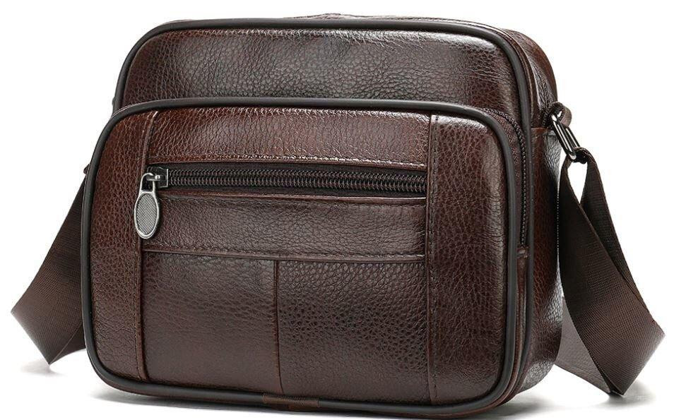 Сумка мужская флотар кожаная Коричневая (Vintage) Киев - изображение 9