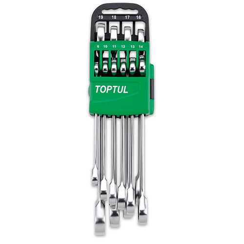 Набір ключів комбінованих з тріскачкою TOPTUL 8-19мм 10 од. на холдере GSCQ1001 Одеса - фото 1