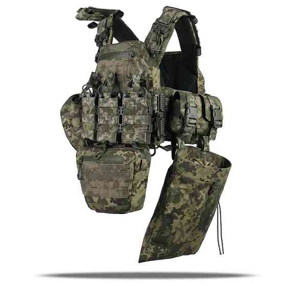 Чоловіча плитоноска піксель тактична плитоноска комплект з підсумками  з швидким скиданням штурмова плитоноска     WAR Львів