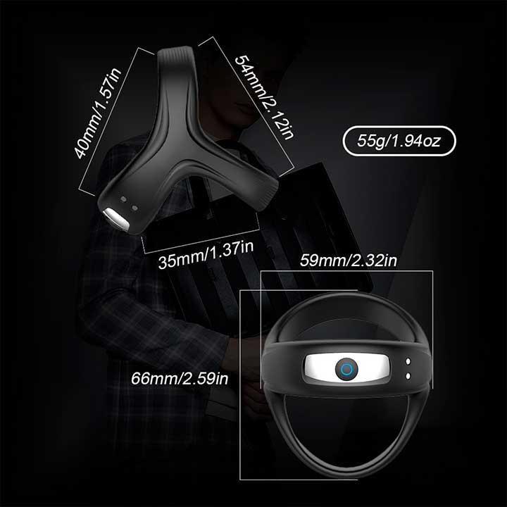 Тройное эрекционное виброкольцо на пенис и мошонку USB - Черный Винница - изображение 6