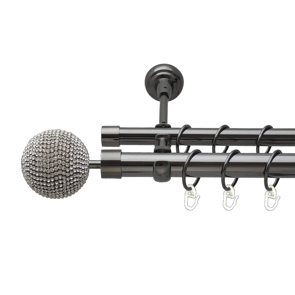 Карниз Orvit Емпреса металевий дворядний відкритий Онікс 25\19 мм 200 см (00-00012188) Львів - фото 1