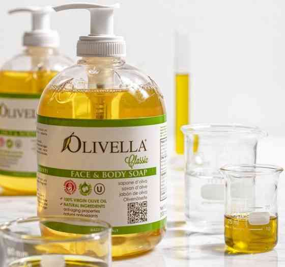 Рідке мило для обличчя та тіла на основі оливкової олії OLIVELLA 300 мл Київ