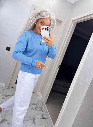 Джемпер кофта в'язаний теплий жіночий базовий Блакитний Київ